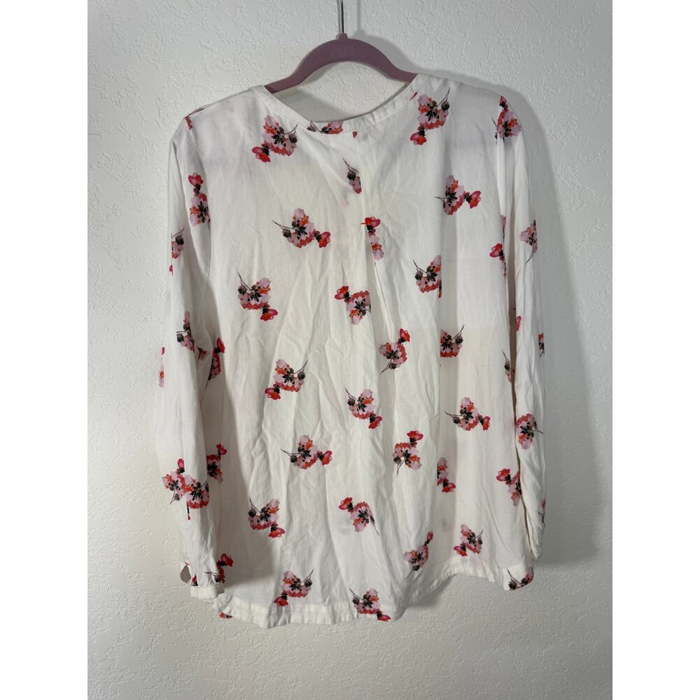 NWOT Joules White Floral Viscose Tunic Blouse Long Sleeve US 14 - Picture 5 of 11